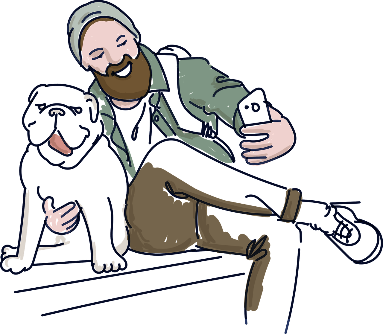 A man with his dog