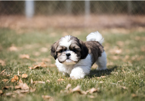Shih Tzu puppy during training session for obedience