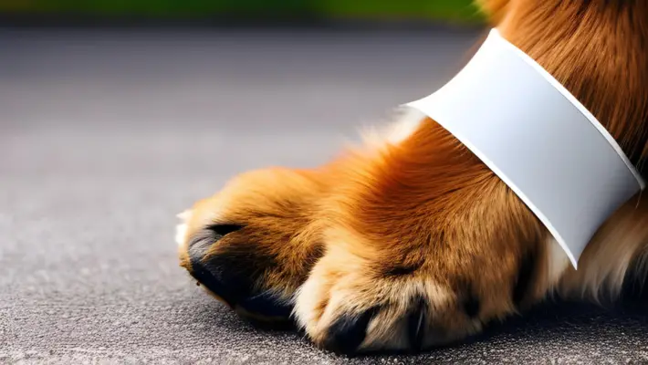 Dog paw with liquid bandage protecting a wound