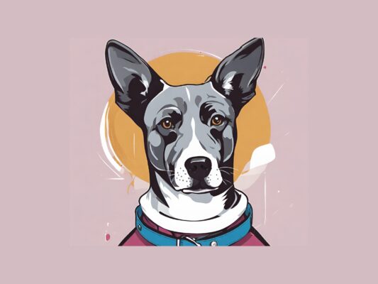 Graphic of dog wearing collar